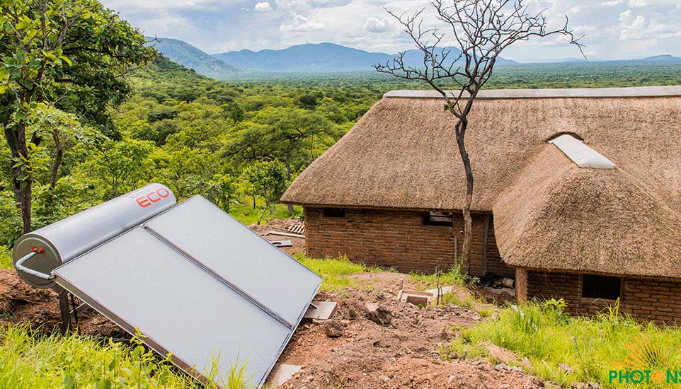 solar water heater in camp